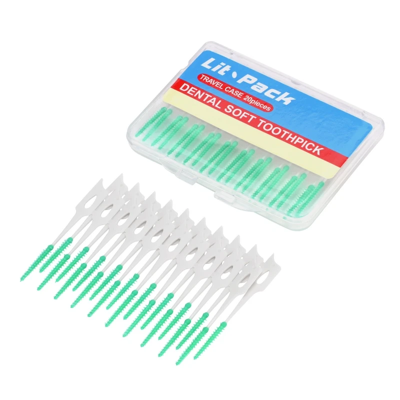 Silicone Dental Pick Interdental Brush Teeth Stick Soft Toothpick Oral Hygiene Care Tools in Travel case
Silicone Dental Pick Interdental Brush Teeth Stick Soft Toothpick Oral Hygiene Care Tools in Travel case