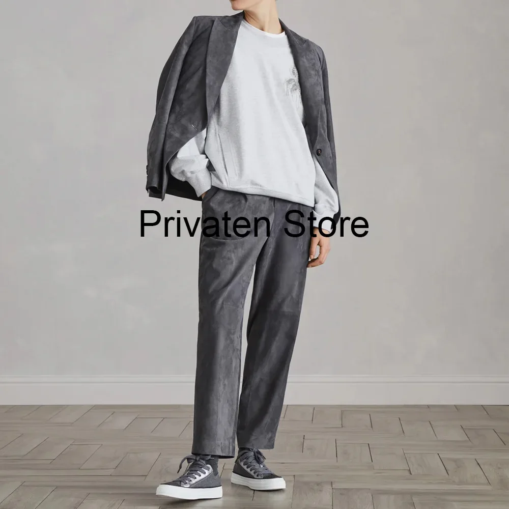 Suede Fashion Suits for Men ، Casual Adult Man Costume Two-piece Men's Jackets Classic Men's Suit Set 2 Pieces Man Costumes Male
Suede Fashion Suits for Men ، Casual Adult Man Costume Two-piece Men's Jackets Classic Men's Suit Set 2 Pieces Man Costumes Male