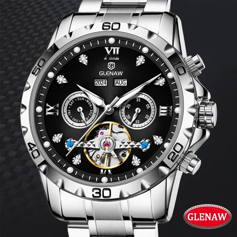 GLENAW NEW Year Month Sunday Multi-functional Mechanical Watch Men luxurious Stainless Steel Waterproof luxury Automatic watch
GLENAW NEW Year Month Sunday Multi-functional Mechanical Watch Men luxurious Stainless Steel Waterproof luxury Automatic watch