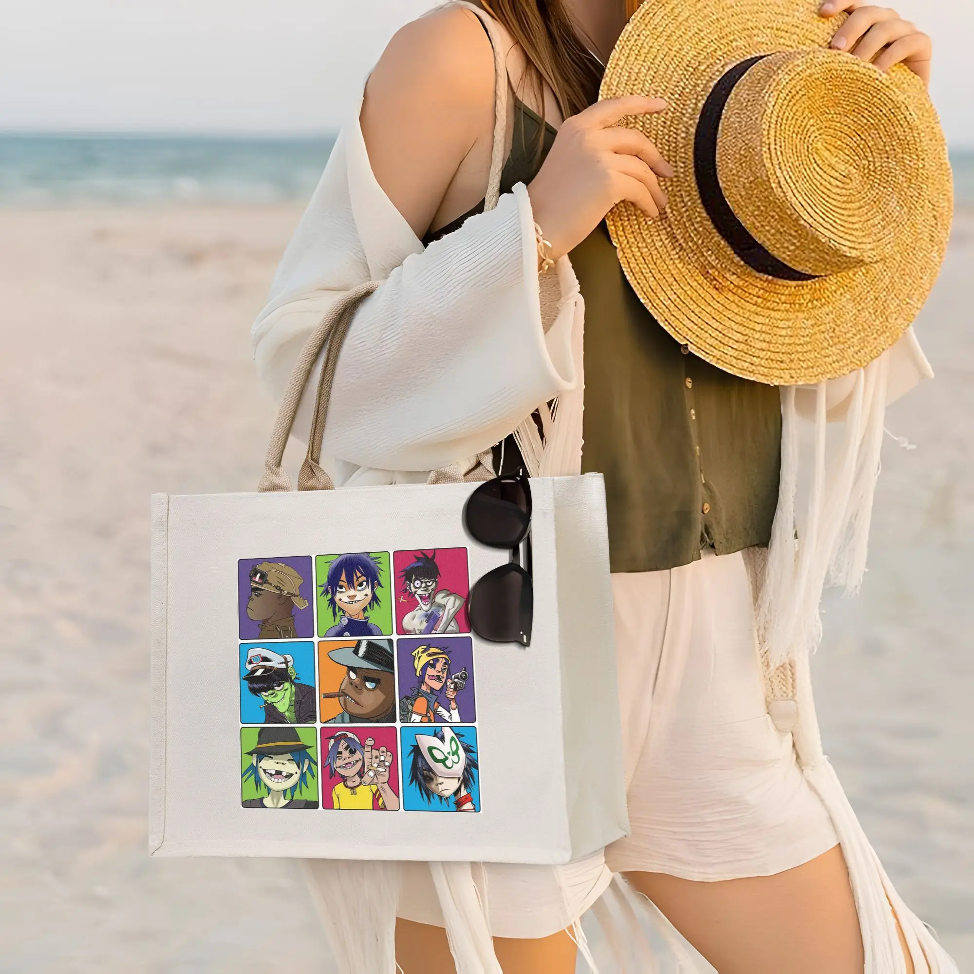 Сумки для покупок Music Band Gorillaz, холщовая сумка-тоут, многоразовая женская сумка через плечо, дорожная сумка
Сумки для покупок Music Band Gorillaz, холщовая сумка-тоут, многоразовая женская сумка через плечо, дорожная сумка