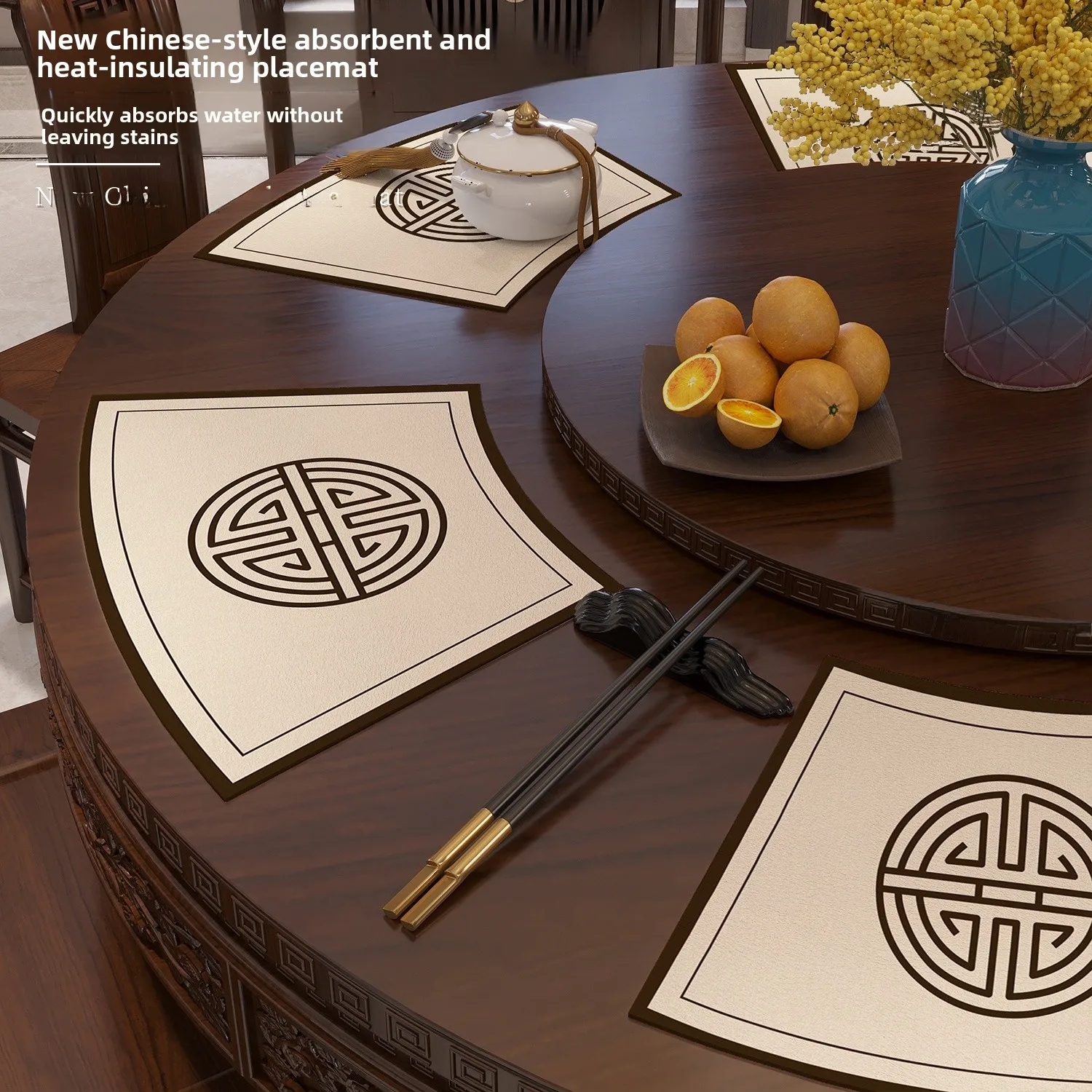 Elegant Fan-Shaped Table Mat Water-Resistant Oil-Resistant round Table Heat Insulation Pad High-End Western Dining Home Use
Elegant Fan-Shaped Table Mat Water-Resistant Oil-Resistant round Table Heat Insulation Pad High-End Western Dining Home Use
