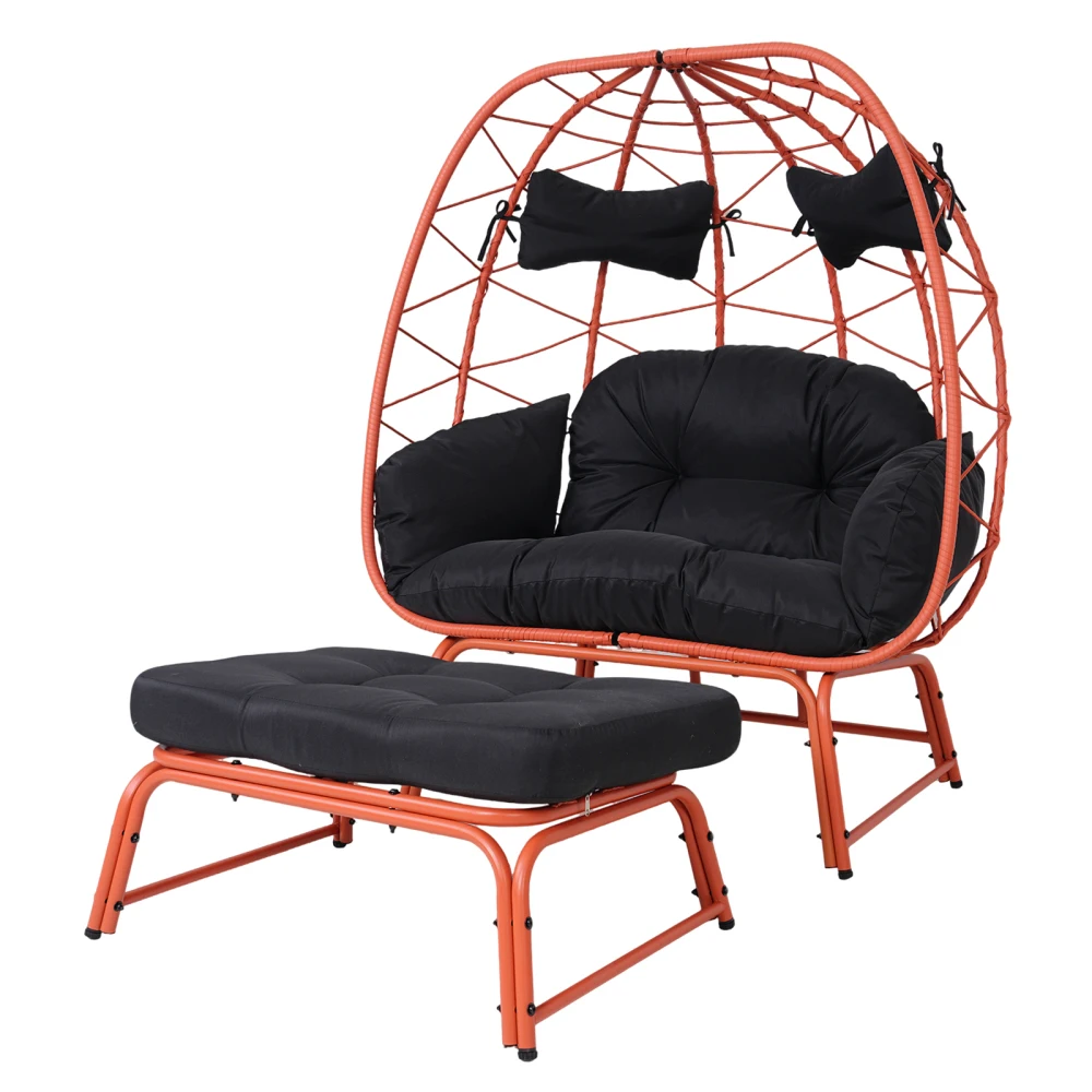 2-Person Outdoor Egg Chair with Ottoman & Cushion for Balcony, Garden & Backyard
2-Person Outdoor Egg Chair with Ottoman & Cushion for Balcony, Garden & Backyard