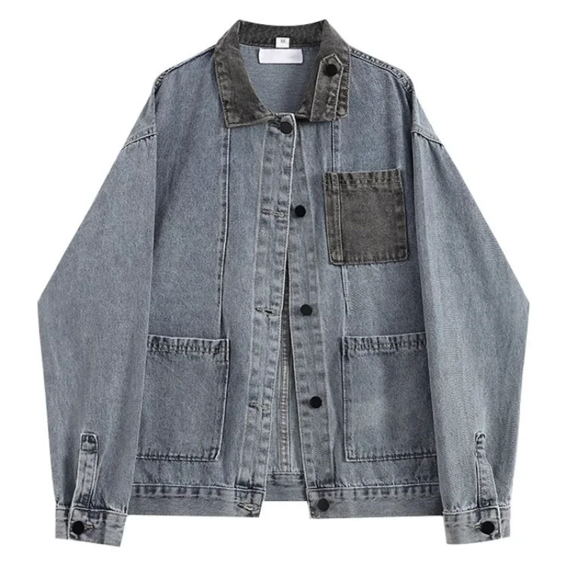 Design Sense Spring Autumn Large Size Retro Color Block Denim Lapel Jacket Top
Design Sense Spring Autumn Large Size Retro Color Block Denim Lapel Jacket Top