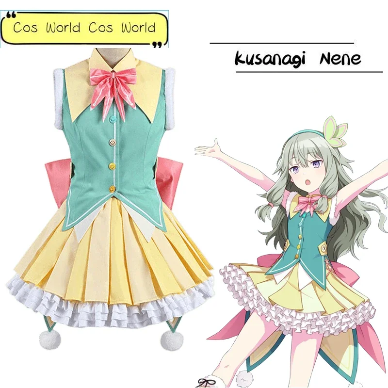 Project Sekai цветная сцена! Костюм для косплея Kusanagi Nene, чудесные платья для шоу, костюм с париком, одежда на Хэллоуин
Project Sekai цветная сцена! Костюм для косплея Kusanagi Nene, чудесные платья для шоу, костюм с париком, одежда на Хэллоуин