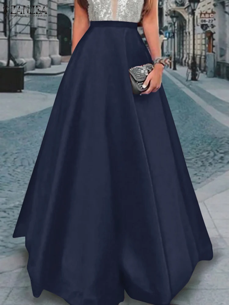 ZANZEA Women Streetwear Swing Faldas 2025 Trend Satin Spring Elegant Party Jupes Elastic High Waist Solid Color Maxi Skirt
ZANZEA Women Streetwear Swing Faldas 2025 Trend Satin Spring Elegant Party Jupes Elastic High Waist Solid Color Maxi Skirt