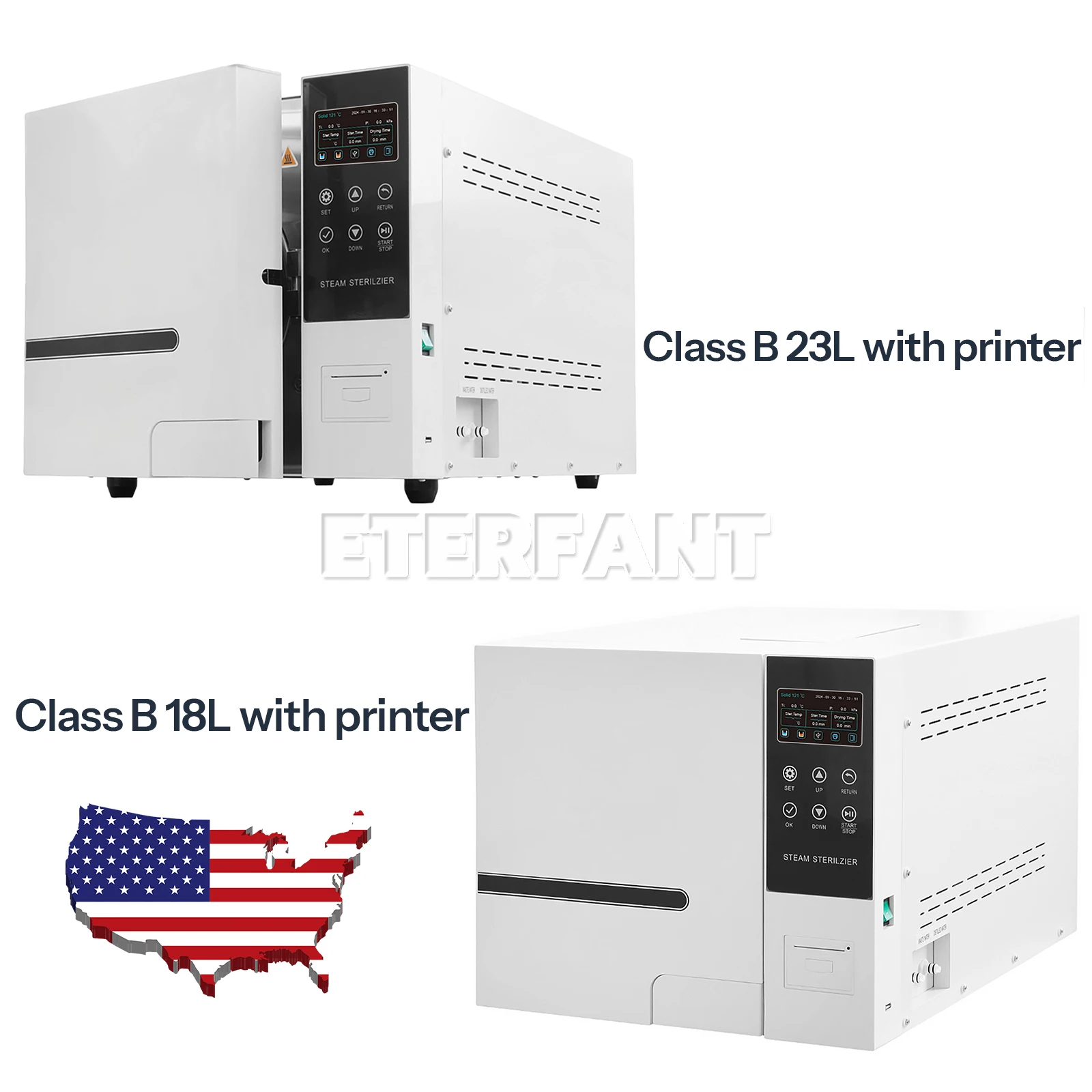 ETERFANT 18/23L Class B Dental Autoclave Vacuum Steam Sterilizer Medical Sterilization+Printer with Drying Function
ETERFANT 18/23L Class B Dental Autoclave Vacuum Steam Sterilizer Medical Sterilization+Printer with Drying Function