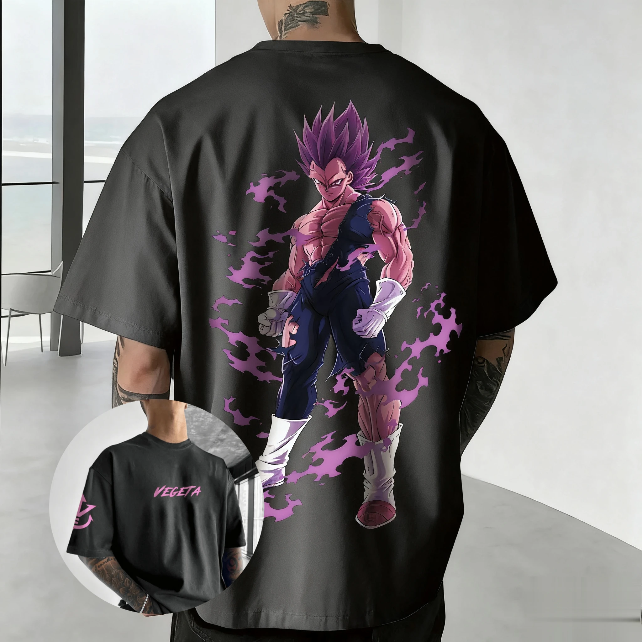 Мужская футболка большого размера Dragon Ball Vegeta в стиле аниме, хлопковая женская футболка с коротким рукавом, уличная одежда, повседневный топ с графическим рисунком, летняя модная мода
Мужская футболка большого размера Dragon Ball Vegeta в стиле аниме, хлопковая женская футболка с коротким рукавом, уличная одежда, повседневный топ с графическим рисунком, летняя модная мода
