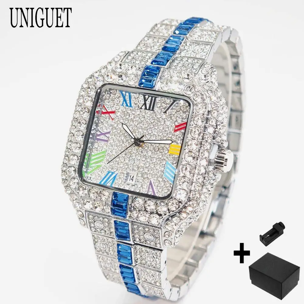 UNIGUET Роскошные часы со льдом для мужчин, модные хип-хоп синие прямоугольные ювелирные изделия с бриллиантами, квадратные наручные часы, мужской подарок, новинка 2025 г.
UNIGUET Роскошные часы со льдом для мужчин, модные хип-хоп синие прямоугольные ювелирные изделия с бриллиантами, квадратные наручные часы, мужской подарок, новинка 2025 г.