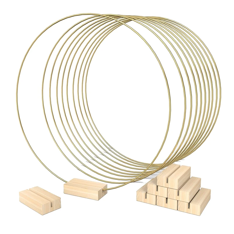 10 PCS 12 Inch Metal Floral Hoop Centerpieces For Table, Metal Wreath Ring With 10 PCS Place Card Holders For Wedding
10 PCS 12 Inch Metal Floral Hoop Centerpieces For Table, Metal Wreath Ring With 10 PCS Place Card Holders For Wedding