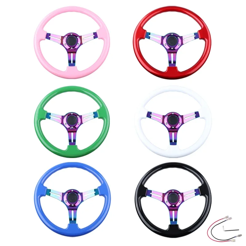 Universal 14 inch 350mm ABS Car Sport Racing Steering wheels Shift Knob Drifting 6 Bolt Design
Universal 14 inch 350mm ABS Car Sport Racing Steering wheels Shift Knob Drifting 6 Bolt Design