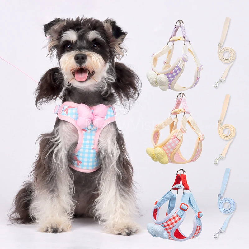 Stylish Plaid Dog Harness Set with Sweet Bow Decor Adjustable Breathable Anti-Escape Outdoor Small Dog Vest Girl Dog Accessories
Stylish Plaid Dog Harness Set with Sweet Bow Decor Adjustable Breathable Anti-Escape Outdoor Small Dog Vest Girl Dog Accessories