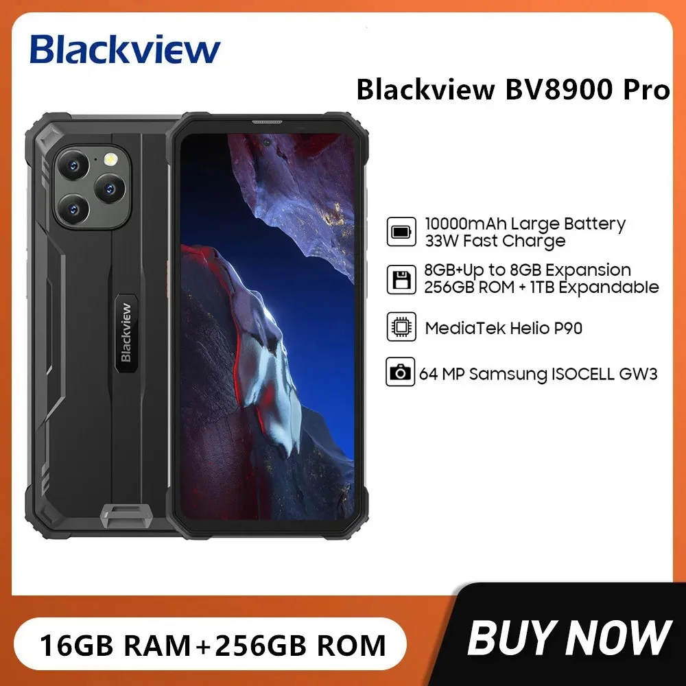 Blackview BV8900 Pro Rugged Smartphones Octa Core 16GB+256GB 6.5Inch FHD 2.4K Display 64MP 10000mAh Android 13 Mobile Phone NFC
Blackview BV8900 Pro Rugged Smartphones Octa Core 16GB+256GB 6.5Inch FHD 2.4K Display 64MP 10000mAh Android 13 Mobile Phone NFC