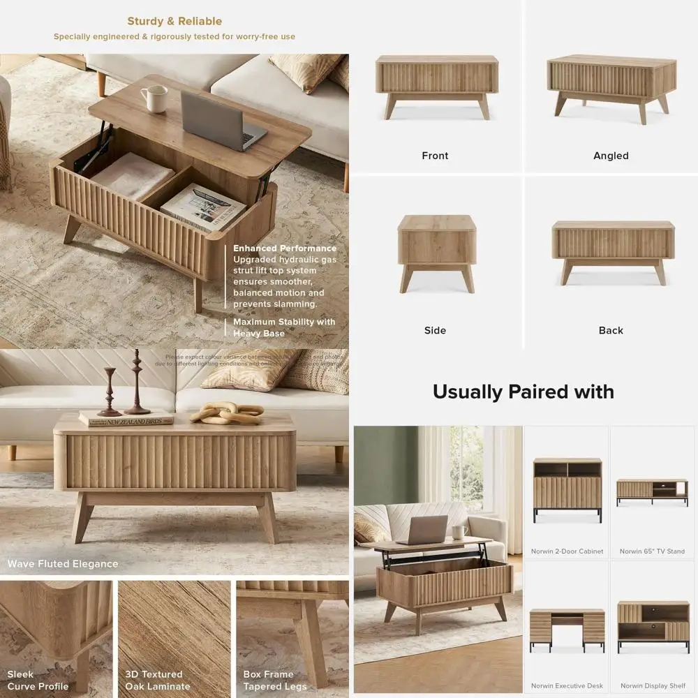 Oak Century-Style Coffee Table with Illuminated Top and Hidden Storage
Oak Century-Style Coffee Table with Illuminated Top and Hidden Storage