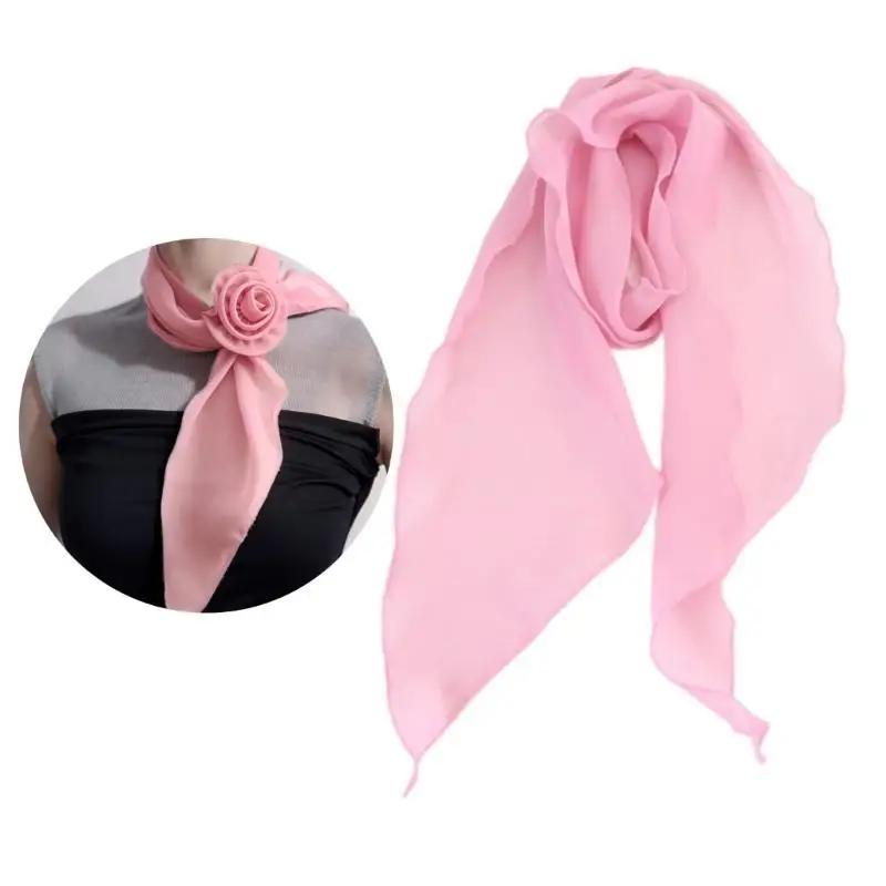 39BB Rose Flower Silk Scarf for Women French Necktie Decorative Neck Scarf Elegant Handtied Neck Scarf Triangle Scarves
39BB Rose Flower Silk Scarf for Women French Necktie Decorative Neck Scarf Elegant Handtied Neck Scarf Triangle Scarves
