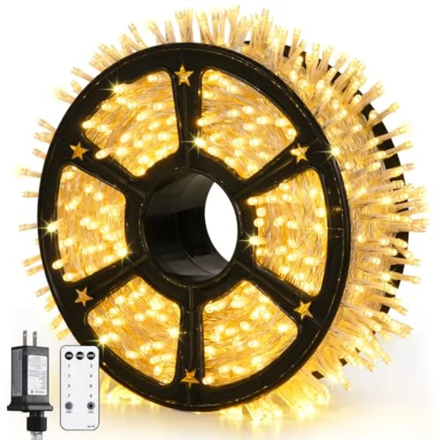 Outdoor Christmas Lights Plug in: 315Feet Christmas Tree Lights with Remote - 8 Modes Xmas String Light for Wedding Holiday Yar
Outdoor Christmas Lights Plug in: 315Feet Christmas Tree Lights with Remote - 8 Modes Xmas String Light for Wedding Holiday Yar