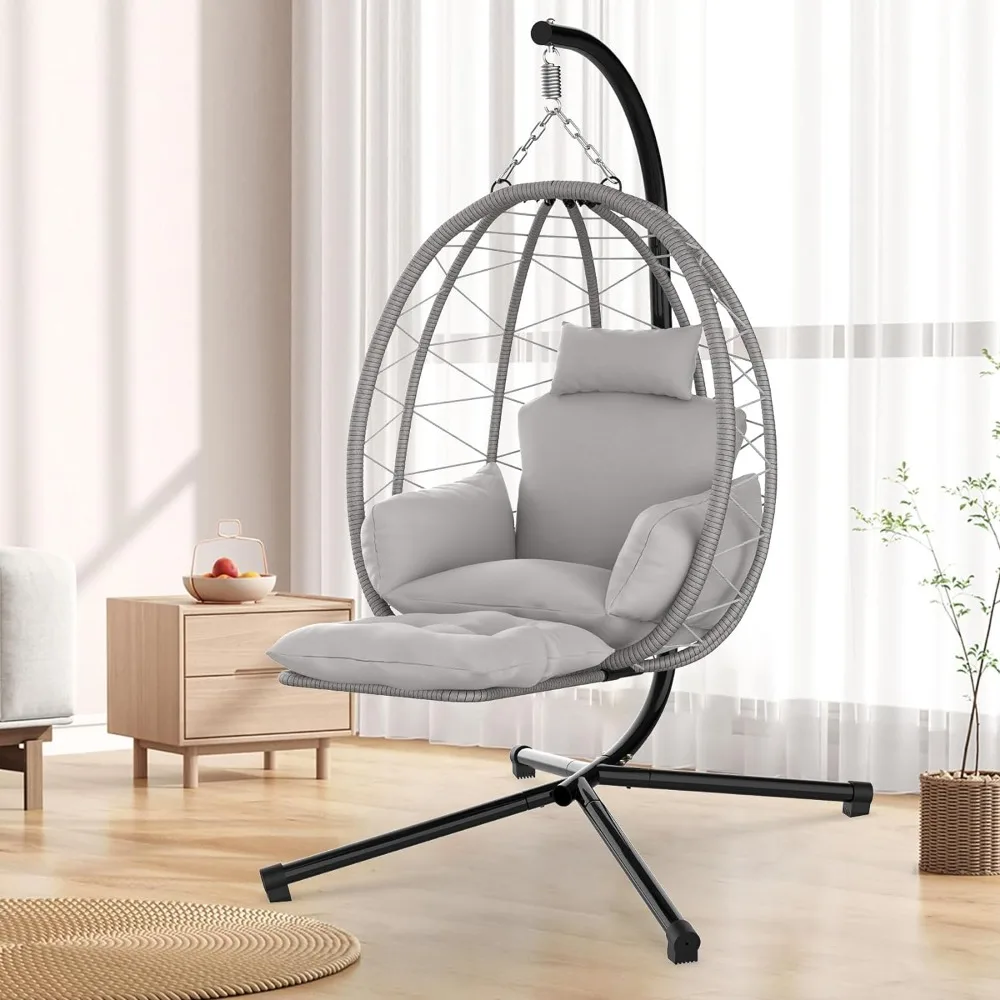 Rattan Wicker Swing Chair With UV Resistant Cushion and Pillow Outdoor Garden Swings Egg Chair With Stand & Leg Rest Furniture
Rattan Wicker Swing Chair With UV Resistant Cushion and Pillow Outdoor Garden Swings Egg Chair With Stand & Leg Rest Furniture