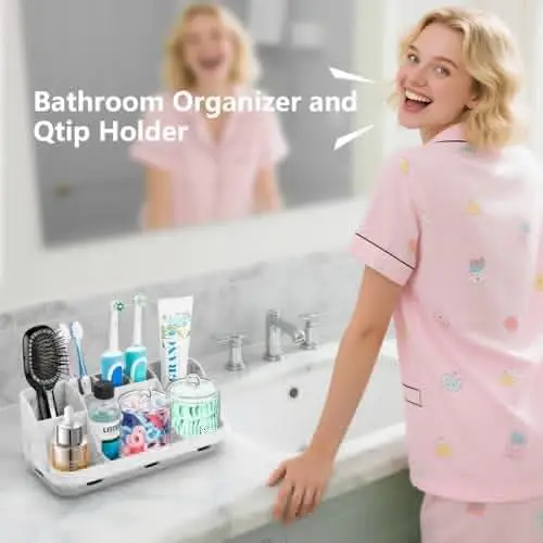 7-Slot Bathroom Toothbrush Holder Set with Qtip Dispenser, Grey Marble Kids Sink Organizer – Bathroom Essentials
7-Slot Bathroom Toothbrush Holder Set with Qtip Dispenser, Grey Marble Kids Sink Organizer – Bathroom Essentials