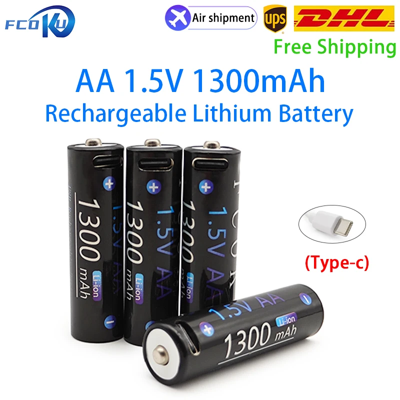 New AA 1.5V 1300mAh Rechargeable Lithium Battery,For Toys Thermometer Keyboard Wireless Mouse Remote Control Clock Shaver
New AA 1.5V 1300mAh Rechargeable Lithium Battery,For Toys Thermometer Keyboard Wireless Mouse Remote Control Clock Shaver
