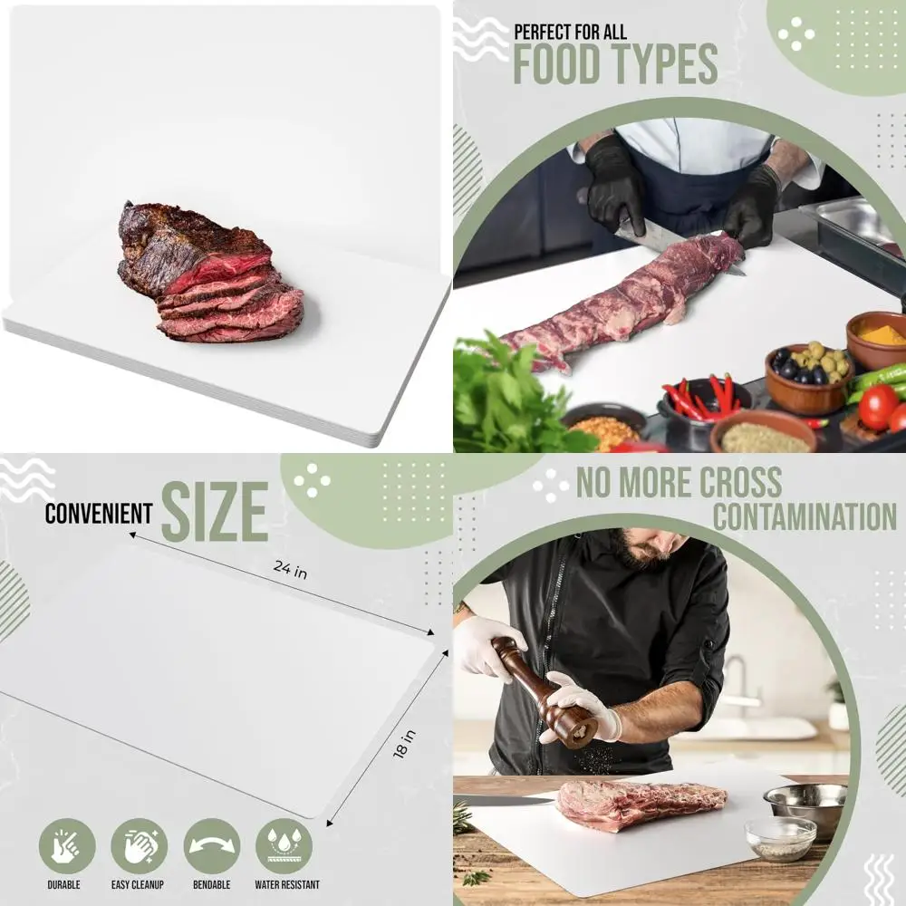 XL Disposable Cutting Boards - 50 Pack, White, Flexible, 18x24 Inches for Kitchen Use
XL Disposable Cutting Boards - 50 Pack, White, Flexible, 18x24 Inches for Kitchen Use