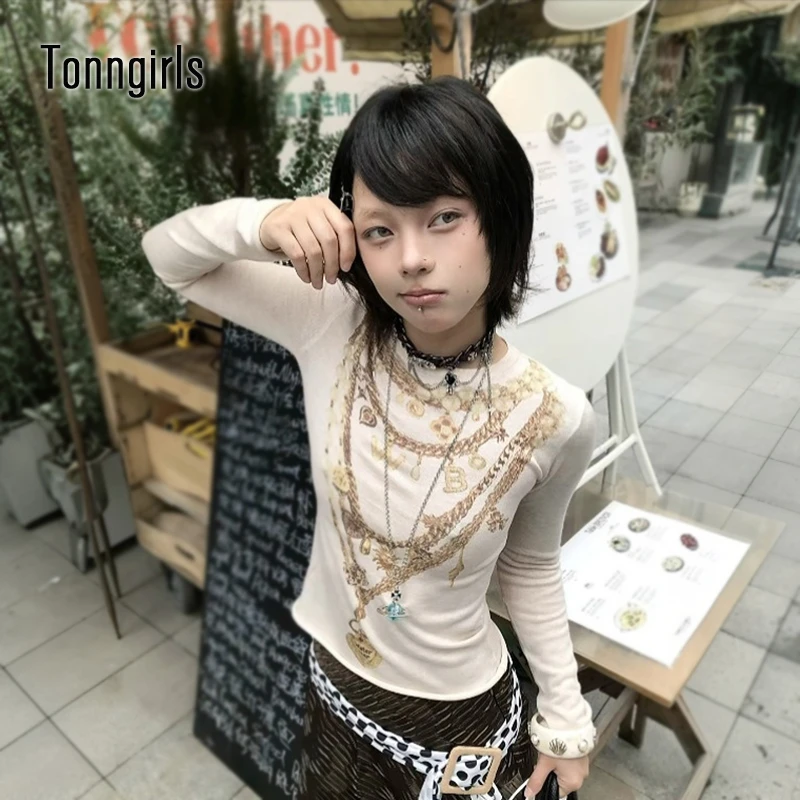 Tonngirls Y2k Винтажное ожерелье с графическим принтом Топ с длинным рукавом Женская футболка с длинным рукавом Японские футболки 2000-х годов Уличная одежда E-girl
Tonngirls Y2k Винтажное ожерелье с графическим принтом Топ с длинным рукавом Женская футболка с длинным рукавом Японские футболки 2000-х годов Уличная одежда E-girl