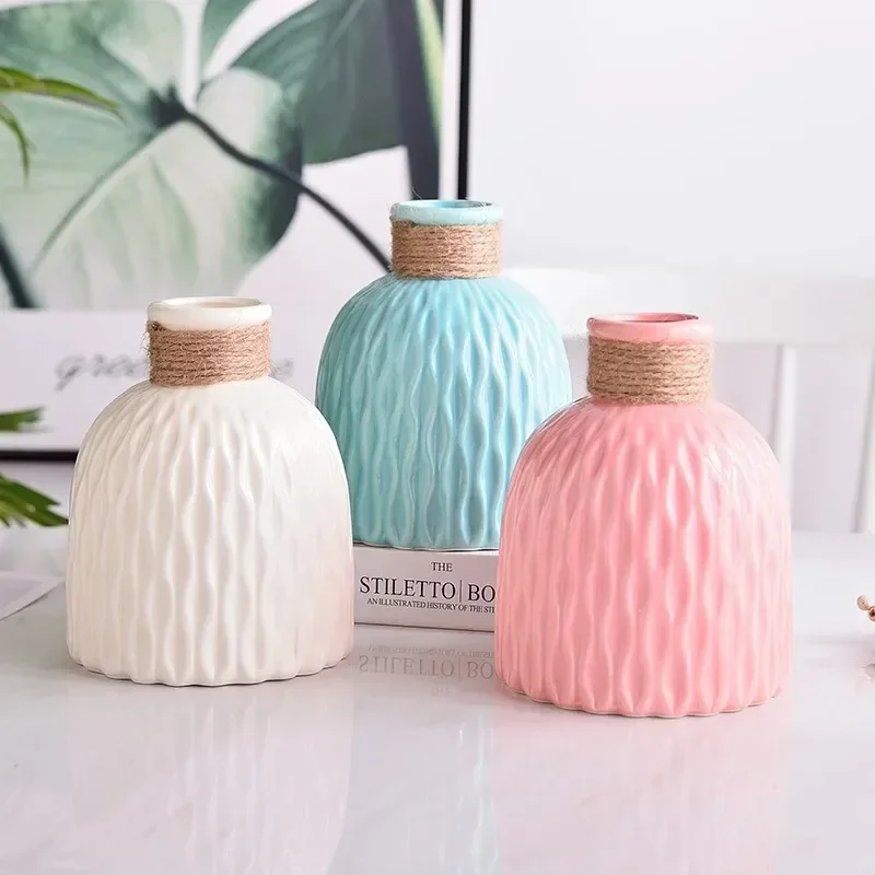 Plastic Vases Home Decor Anti-ceramic Vases Imitation Rattan Flower Vase European Wedding Modern Decorations Unbreakable Basket
Plastic Vases Home Decor Anti-ceramic Vases Imitation Rattan Flower Vase European Wedding Modern Decorations Unbreakable Basket