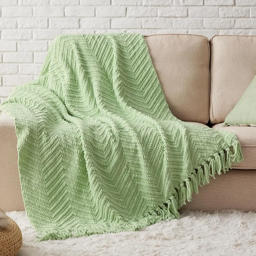Throw Blankets For Couch - Textured Chunky Knit Woven Chenille Blanket - Super Soft, Warm Decorative Boho Throw With Tassels
Throw Blankets For Couch - Textured Chunky Knit Woven Chenille Blanket - Super Soft, Warm Decorative Boho Throw With Tassels