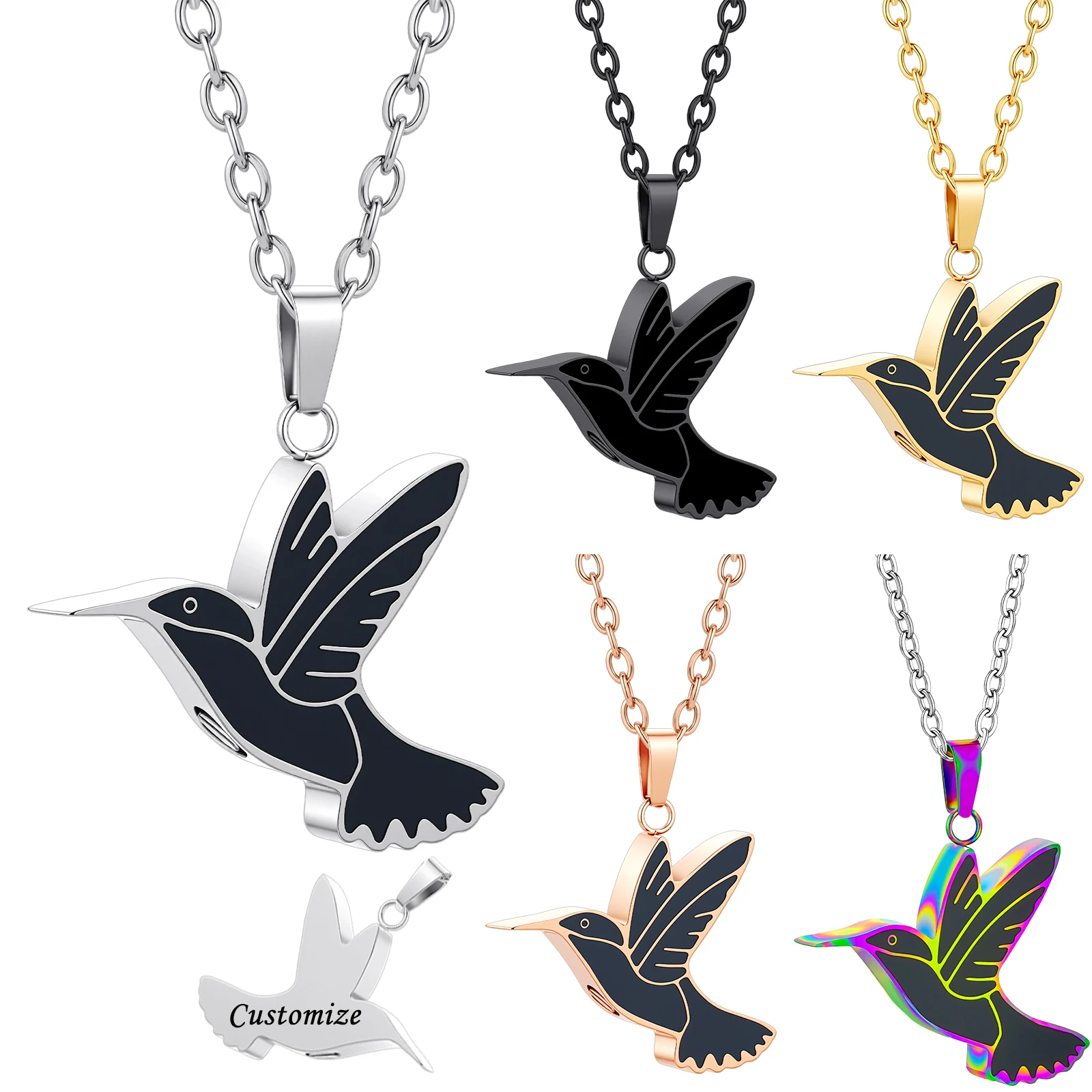 Customize Memorial Urn Necklace Hummingbird Cremation Jewelry for Ash Stainless Steel Ash Pendant Keepsake Necklace for Men
Customize Memorial Urn Necklace Hummingbird Cremation Jewelry for Ash Stainless Steel Ash Pendant Keepsake Necklace for Men