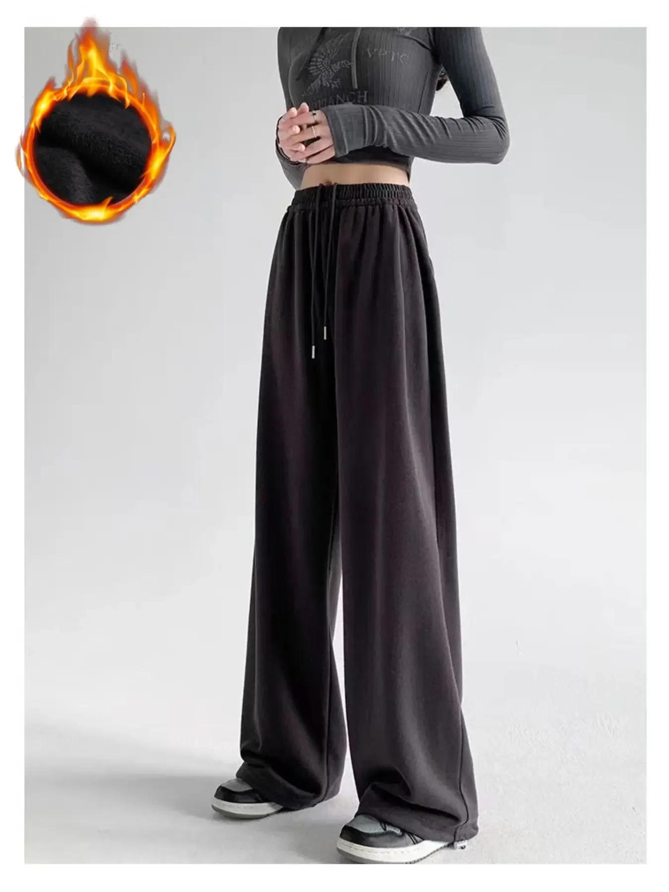 Осень-зима, женские длинные брюки больших размеров, флисовые теплые прямые брюки Y2K с карманами, удобные широкие женские брюки
Осень-зима, женские длинные брюки больших размеров, флисовые теплые прямые брюки Y2K с карманами, удобные широкие женские брюки