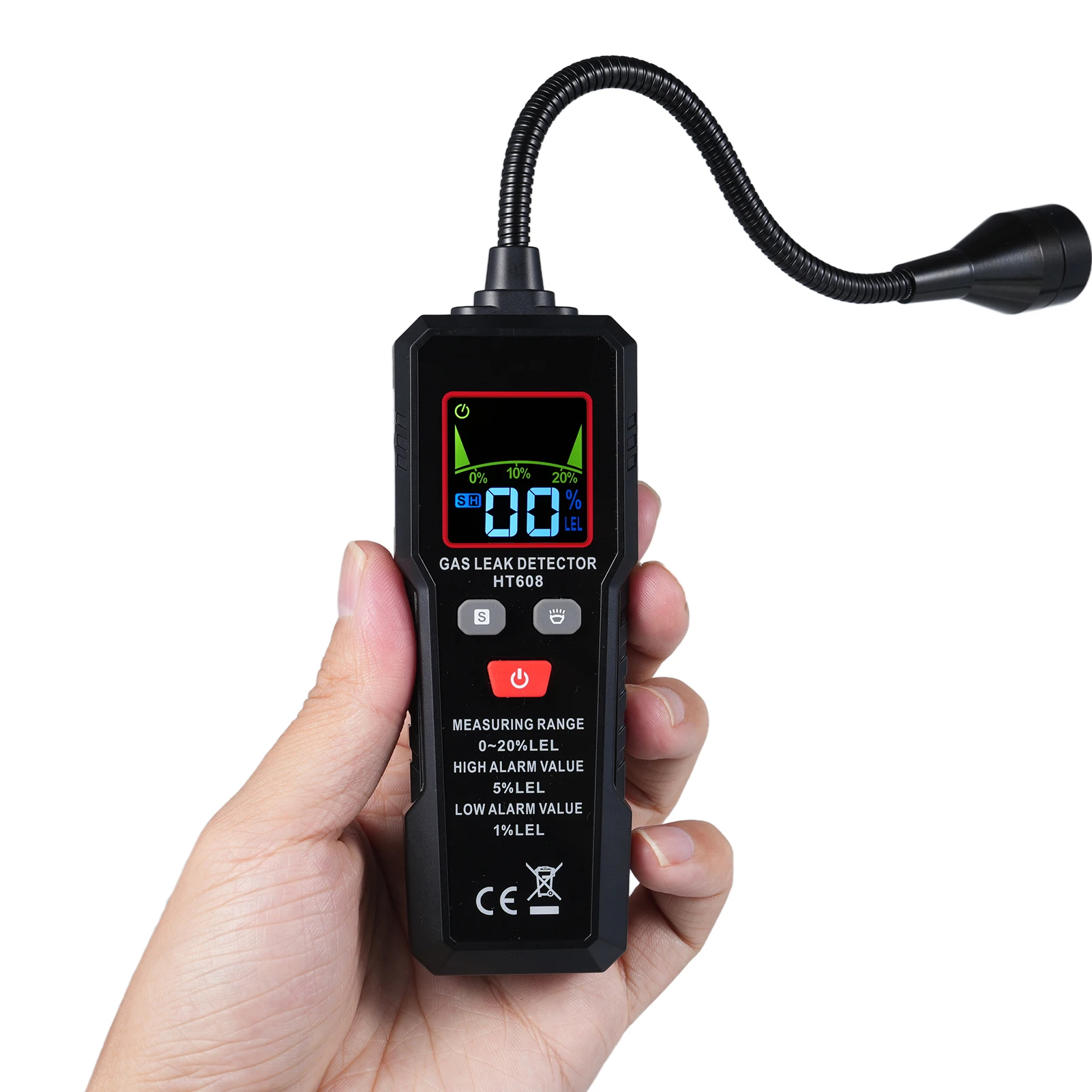 Gas Leak Detector for Gas Fuel Methane N-butane Ethylene with Flexible Hose Flashlight Acousto-optic Alarm Gas Leak Detector
Gas Leak Detector for Gas Fuel Methane N-butane Ethylene with Flexible Hose Flashlight Acousto-optic Alarm Gas Leak Detector