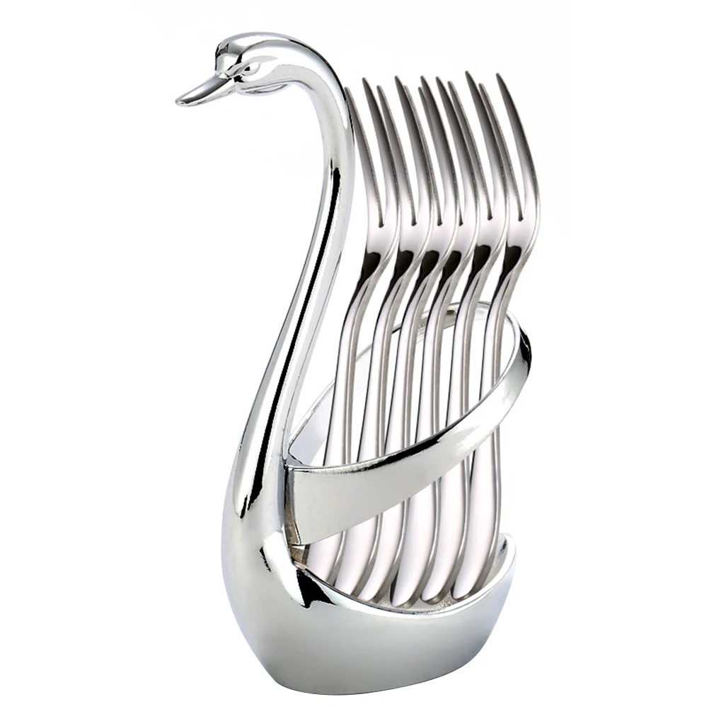 Swan Fork Spoon Holder Rack Dessert Fruit Cutlery Set Zinc Alloy Anti Rust Elegant Kitchen Bar Supplies
Swan Fork Spoon Holder Rack Dessert Fruit Cutlery Set Zinc Alloy Anti Rust Elegant Kitchen Bar Supplies