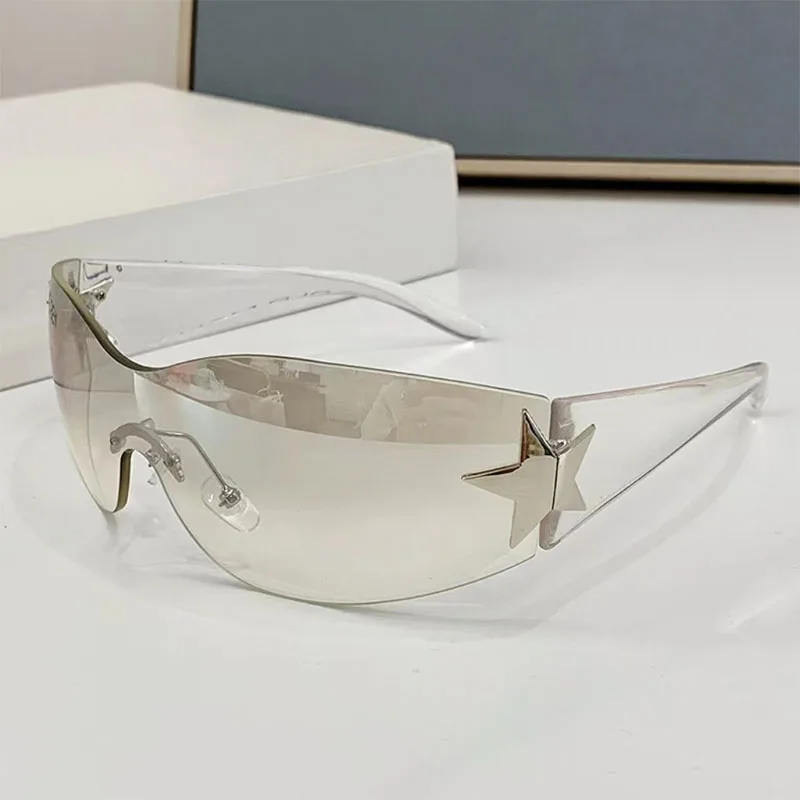 New One Body Type Sunglasses Women's Decoration Pentagram Sun Glasses Men's Outdoor Sports Fashion Eyewear UV400 Oculos De Sol
New One Body Type Sunglasses Women's Decoration Pentagram Sun Glasses Men's Outdoor Sports Fashion Eyewear UV400 Oculos De Sol