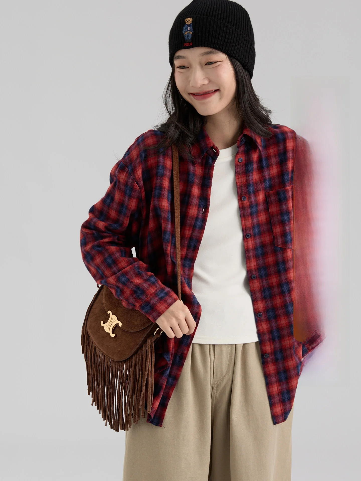 Spring 2026 Drawwind2026 Women's Loose Commuter Style Shirt Checkered Casual Outerwear Long Sleeve Korean Version Pure Cotton
Spring 2026 Drawwind2026 Women's Loose Commuter Style Shirt Checkered Casual Outerwear Long Sleeve Korean Version Pure Cotton