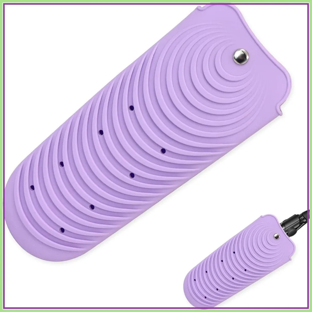 Heat Insulating Silicone Mat Pouch for Hair Straightener, Anti-Slip Travel Pad Cover, Portable Styling Heat Mat Holder (Purple)
Heat Insulating Silicone Mat Pouch for Hair Straightener, Anti-Slip Travel Pad Cover, Portable Styling Heat Mat Holder (Purple)