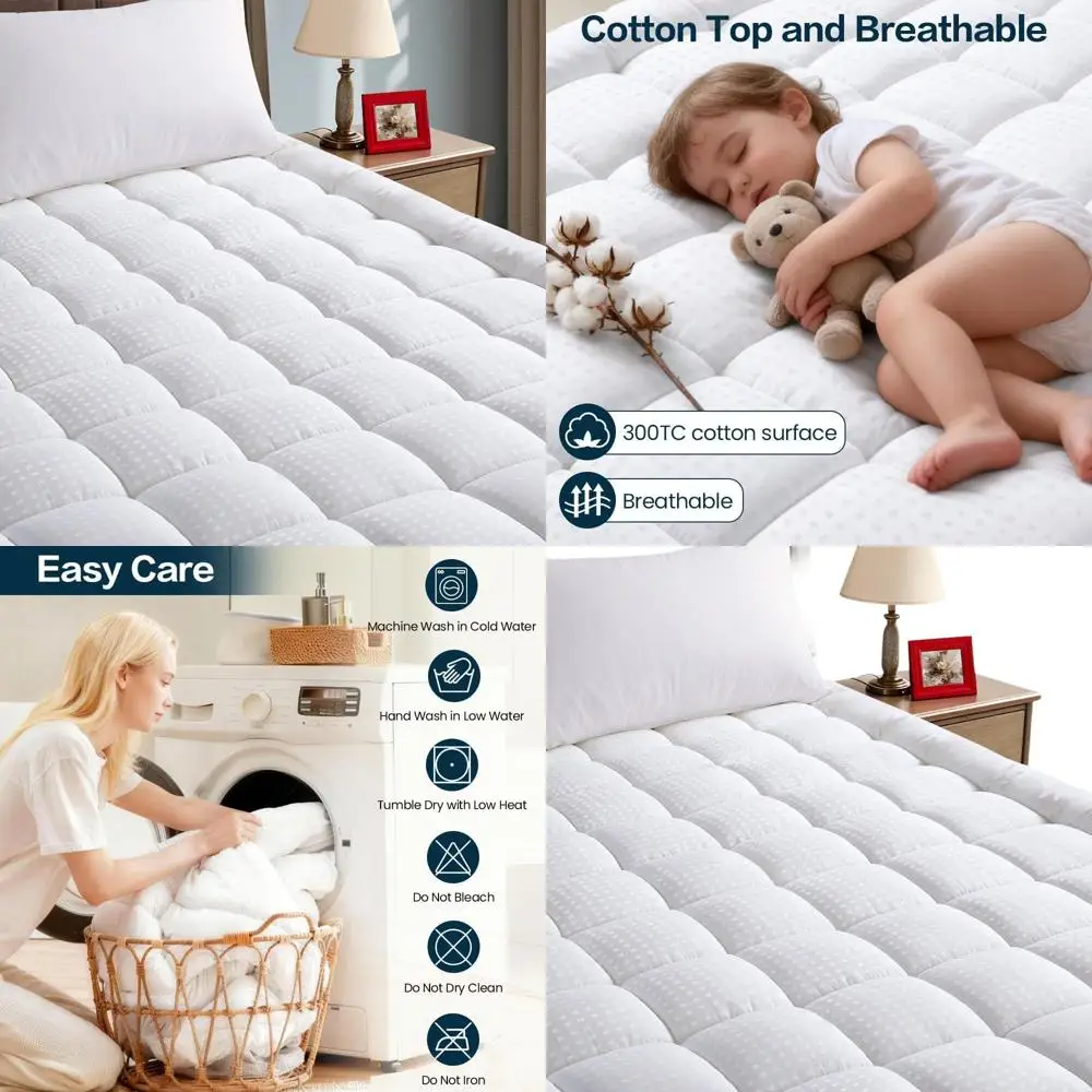 Full XL Quilted Pillow Top Mattress Cover with Cotton Top and Deep Pocket Protector (54x80 Inches)
Full XL Quilted Pillow Top Mattress Cover with Cotton Top and Deep Pocket Protector (54x80 Inches)