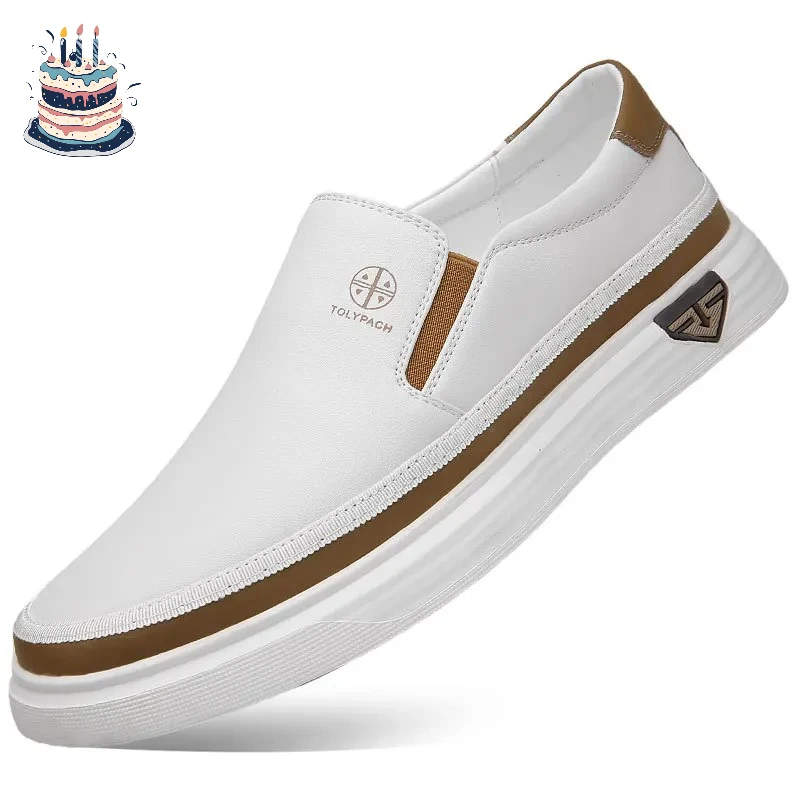 New 2025 Men's Genuine Leather Casual Sneakers Spring Summer Fashion Slip-On White Shoes Soft Sole Comfortable for Everyday Wear
New 2025 Men's Genuine Leather Casual Sneakers Spring Summer Fashion Slip-On White Shoes Soft Sole Comfortable for Everyday Wear
