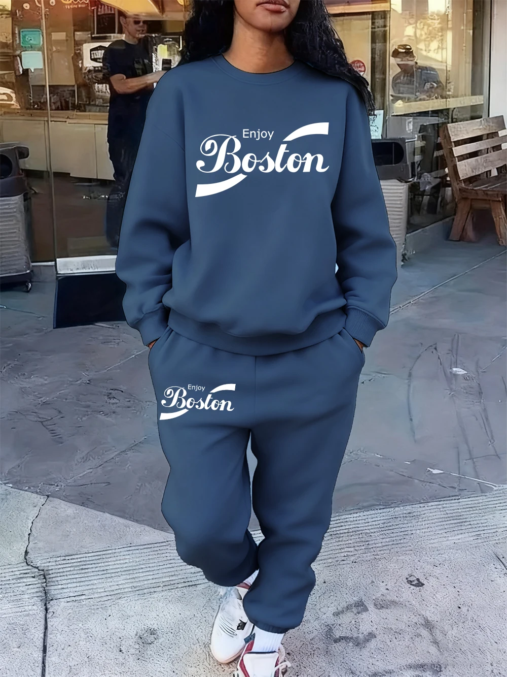 Женский комплект толстовок из 2 предметов, спортивные штаны с буквенным принтом Бостона, осенние флисовые брюки с карманами, толстовка для бега, повседневная свободная одежда
Женский комплект толстовок из 2 предметов, спортивные штаны с буквенным принтом Бостона, осенние флисовые брюки с карманами, толстовка для бега, повседневная свободная одежда