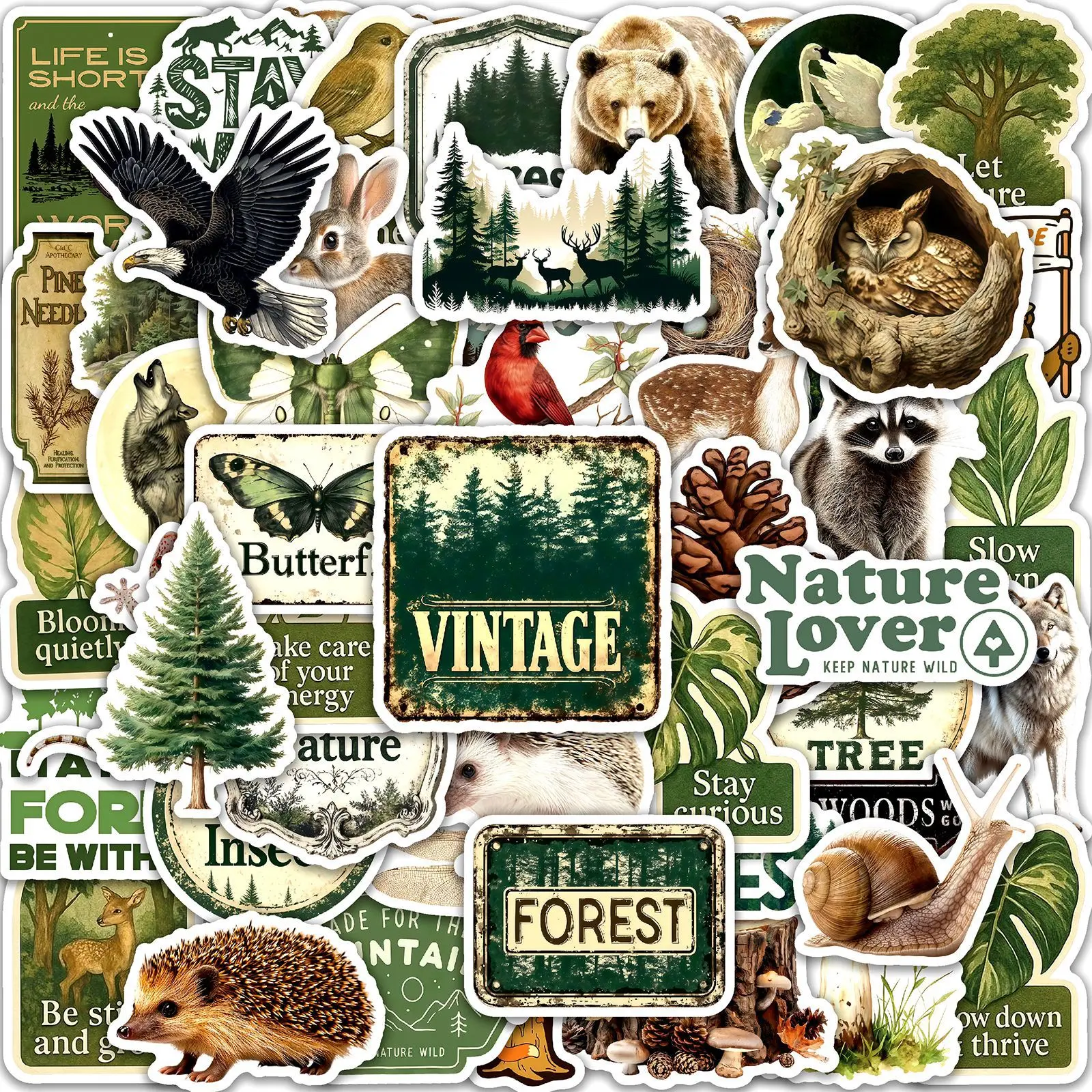 50PCS Vintage Forest Animal Stickers nostalgic Outdoor Scenery Decals For Laptop Scrapbook Luggage Guitar DIY Aesthetic Stickers
50PCS Vintage Forest Animal Stickers nostalgic Outdoor Scenery Decals For Laptop Scrapbook Luggage Guitar DIY Aesthetic Stickers
