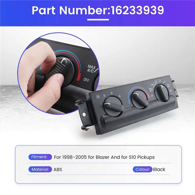 For Chevy S10 Blazer Gmc Jimmy 1998-2005 A/C Heater Climate Control Unit 16233939
For Chevy S10 Blazer Gmc Jimmy 1998-2005 A/C Heater Climate Control Unit 16233939