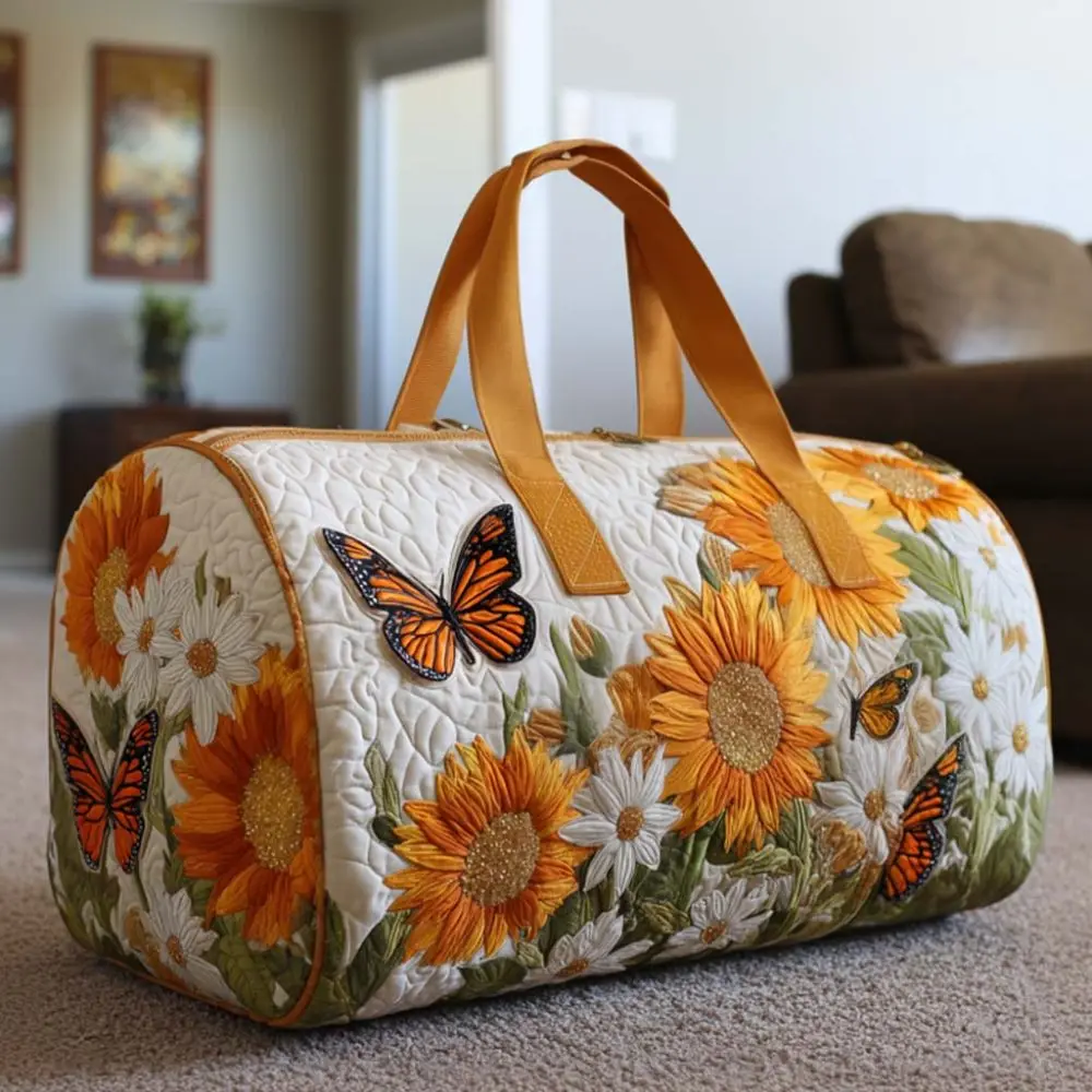Sunflower Quilted Duffle Bag Botanical Yellow Flower Print Travel Bag,Lightweight Carry on Tote Bag for Travel Yoga Gym Sports
Sunflower Quilted Duffle Bag Botanical Yellow Flower Print Travel Bag,Lightweight Carry on Tote Bag for Travel Yoga Gym Sports