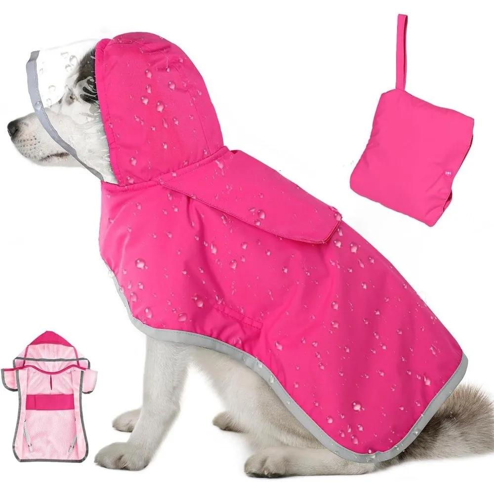 Waterproof Dog Hooded Raincoat Reflective Strip Windproof Pet Rain Jacket Protective Adjustable Dog Rain Cloak for Walking Night
Waterproof Dog Hooded Raincoat Reflective Strip Windproof Pet Rain Jacket Protective Adjustable Dog Rain Cloak for Walking Night