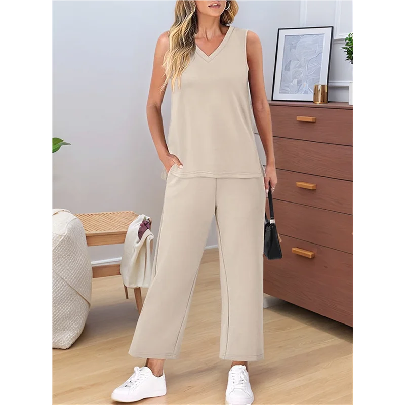 【SEE】Two Piece Sets For Women Summer Outfits Lounge Sets Mock Neck Tops Wide Leg Crop Pants
【SEE】Two Piece Sets For Women Summer Outfits Lounge Sets Mock Neck Tops Wide Leg Crop Pants