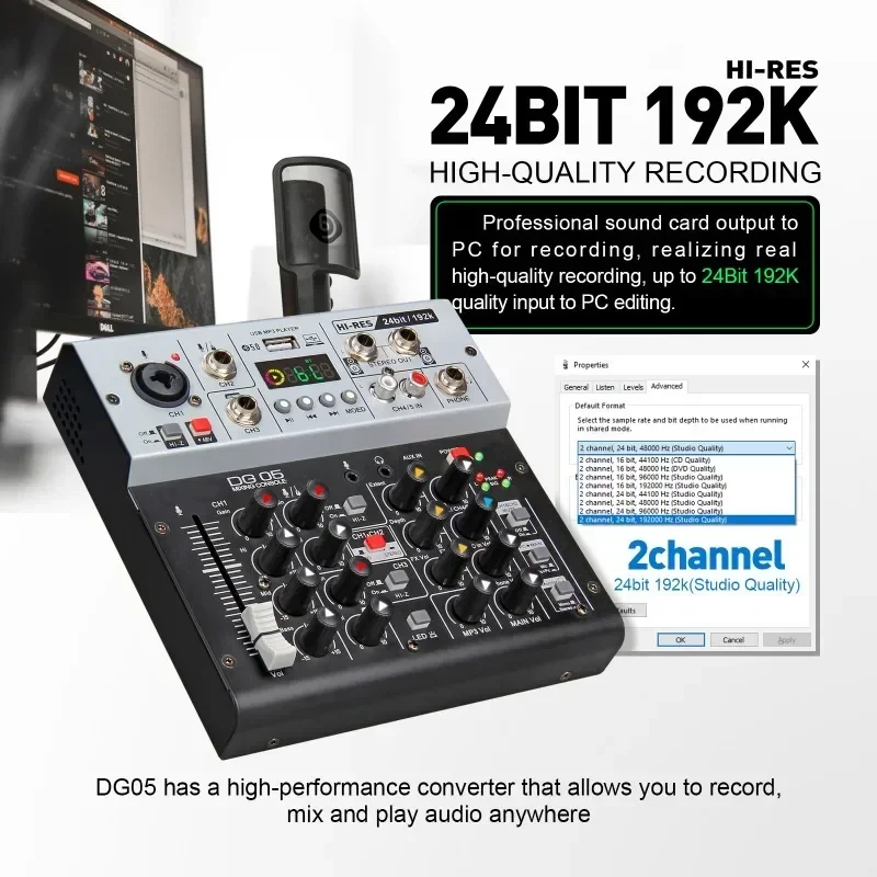 Audio Interface Sound Card with Monitoring,Studio Quality 24bit 192k,5.0 BT For PC,Electric Guitar Live Recording , Singing
Audio Interface Sound Card with Monitoring,Studio Quality 24bit 192k,5.0 BT For PC,Electric Guitar Live Recording , Singing