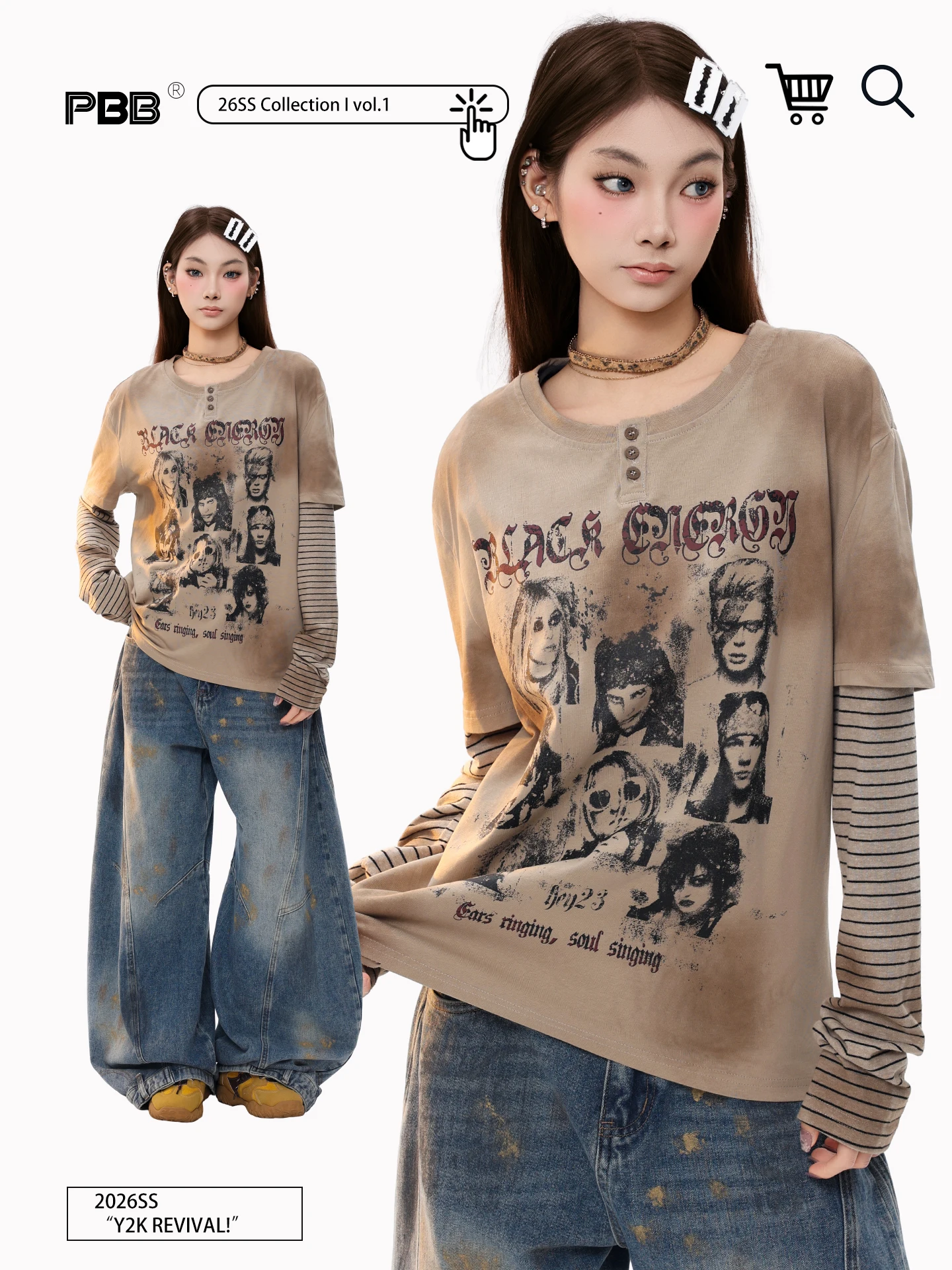 PBB American Retro Striped Long Sve T-irt Women's Street Yellow Mud Color Stained Loose Top Spring Outerwear
PBB American Retro Striped Long Sve T-irt Women's Street Yellow Mud Color Stained Loose Top Spring Outerwear