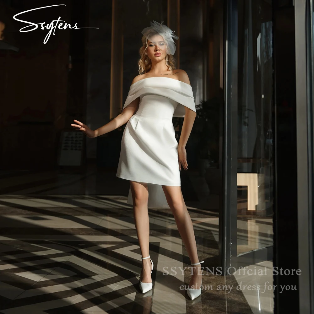 SSYTENS Elegant Short A-Line Wedding Dresses Off Shoulder Open Back Bow Above-Knee Vestido De Novia Bridal Party Gown Customized
SSYTENS Elegant Short A-Line Wedding Dresses Off Shoulder Open Back Bow Above-Knee Vestido De Novia Bridal Party Gown Customized