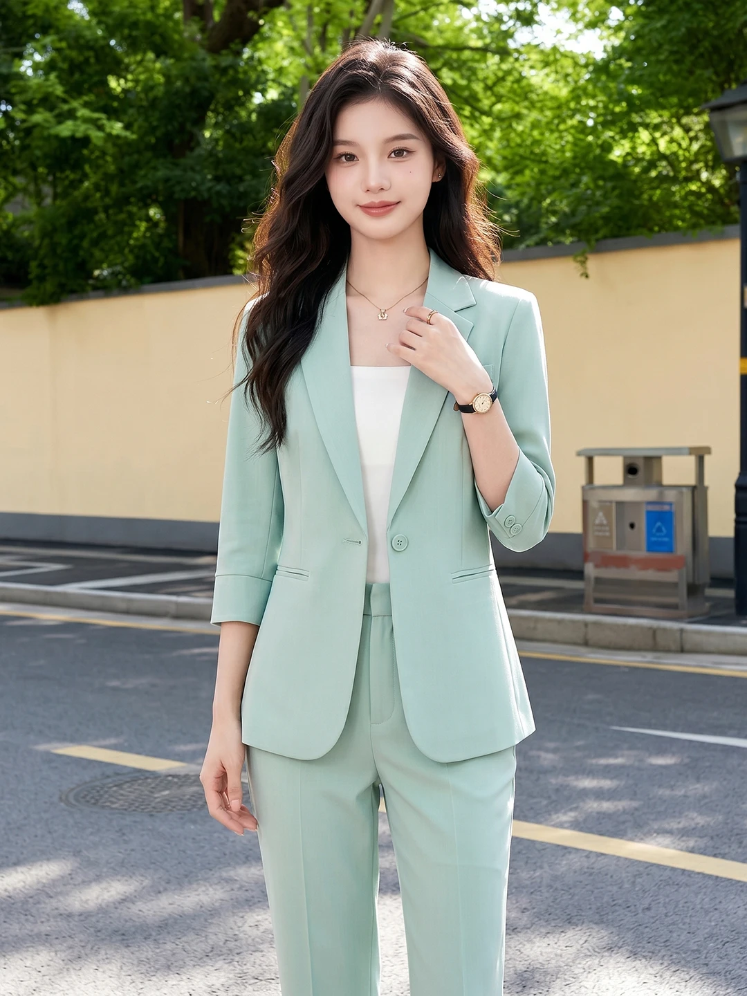 Chic Green Seven-Quarter Sleeve Women's Suit Jacket for Commuting Professional Formal Outfit 2026 New Arrival Commute Style
Chic Green Seven-Quarter Sleeve Women's Suit Jacket for Commuting Professional Formal Outfit 2026 New Arrival Commute Style