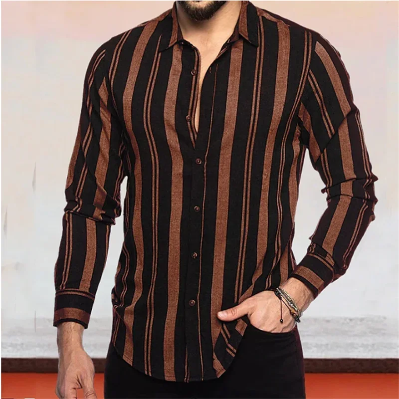 Men's shirt button-up shirt casual shirt black and red long-sleeved striped lapel street daily printed clothing top S-6XL
Men's shirt button-up shirt casual shirt black and red long-sleeved striped lapel street daily printed clothing top S-6XL