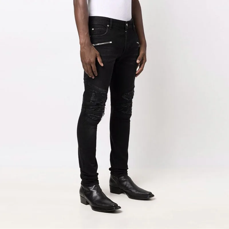 Облегающие кожаные лоскутные джинсы с отверстиями для мужчин, осенне-зимняя повседневная одежда, длинные брюки со средней талией
Облегающие кожаные лоскутные джинсы с отверстиями для мужчин, осенне-зимняя повседневная одежда, длинные брюки со средней талией