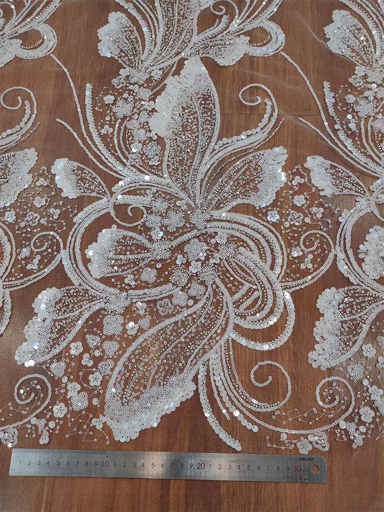 New High Quality Luxurious Beaded Flower White Pearl Sequins Lace Tulle Wedding Dress Lace Trim Accessories Set For Clothing
New High Quality Luxurious Beaded Flower White Pearl Sequins Lace Tulle Wedding Dress Lace Trim Accessories Set For Clothing