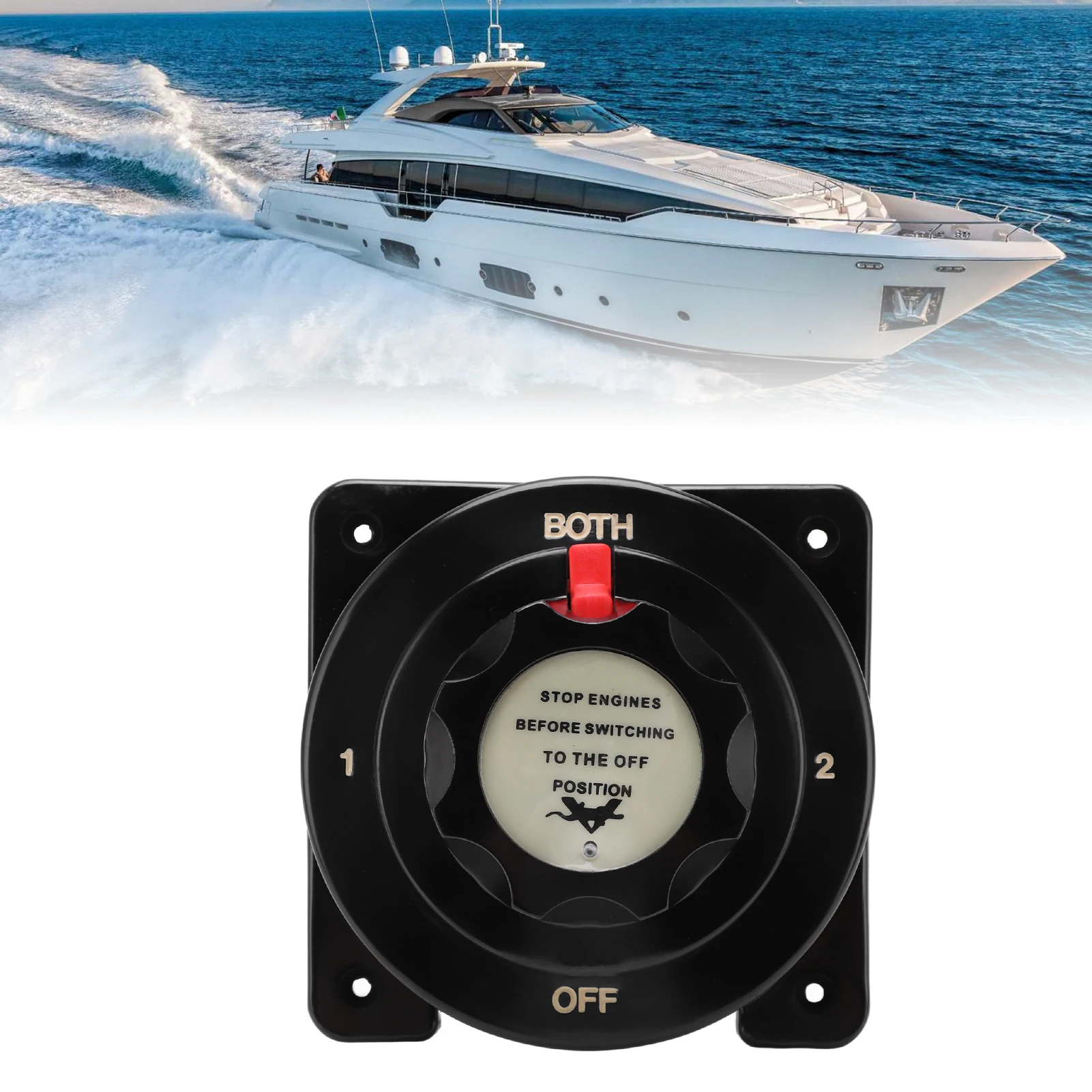 4 Position Battery Black 4 Position Heavy Duty Battery 250A Battery Selector DC6‑32V for RV Yacht
4 Position Battery Black 4 Position Heavy Duty Battery 250A Battery Selector DC6‑32V for RV Yacht