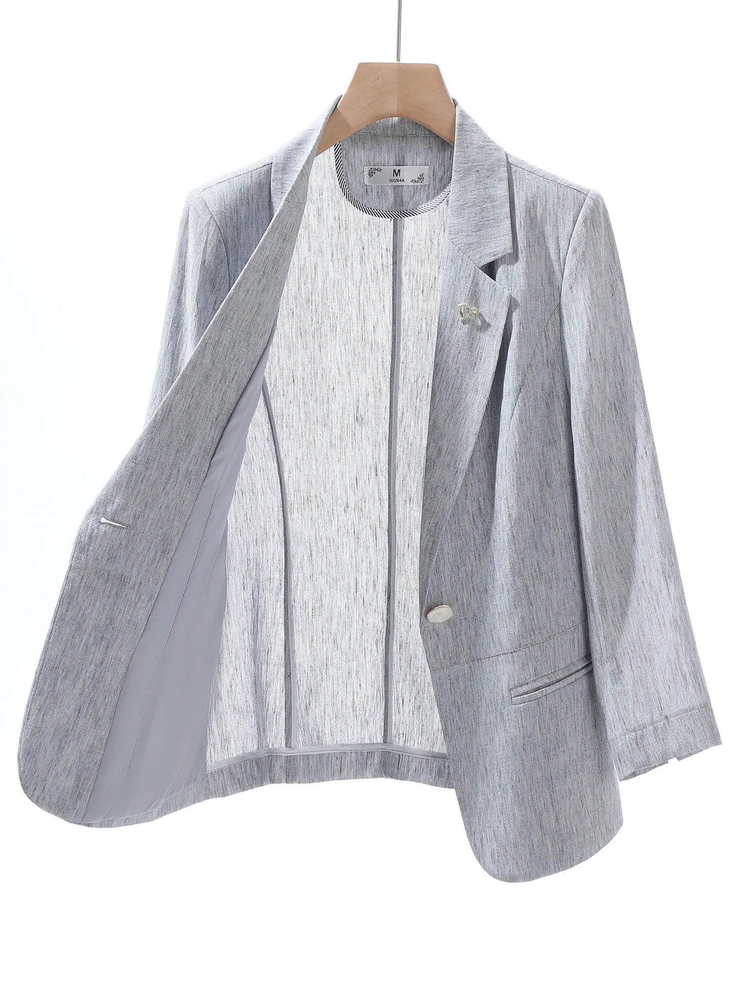 Gray Blue Casual Thin Suit Jacket for Women Fashionable Spring Commute Polyester Fiber One Button Seven Sleeve Length Regular
Gray Blue Casual Thin Suit Jacket for Women Fashionable Spring Commute Polyester Fiber One Button Seven Sleeve Length Regular
